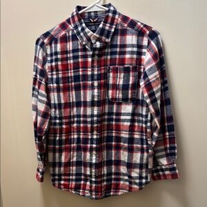 Casual Red and Blue Button Down Shirt